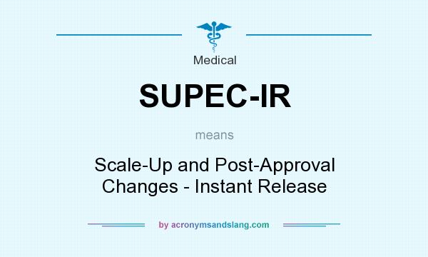 What does SUPEC-IR mean? It stands for Scale-Up and Post-Approval Changes - Instant Release