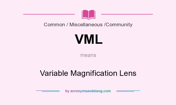 What does VML mean? It stands for Variable Magnification Lens