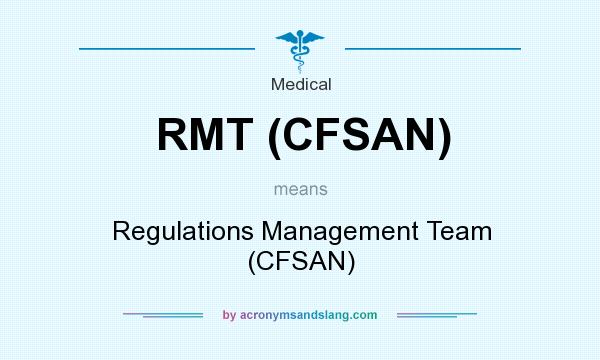 What does RMT (CFSAN) mean? It stands for Regulations Management Team (CFSAN)