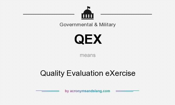 What does QEX mean? It stands for Quality Evaluation eXercise