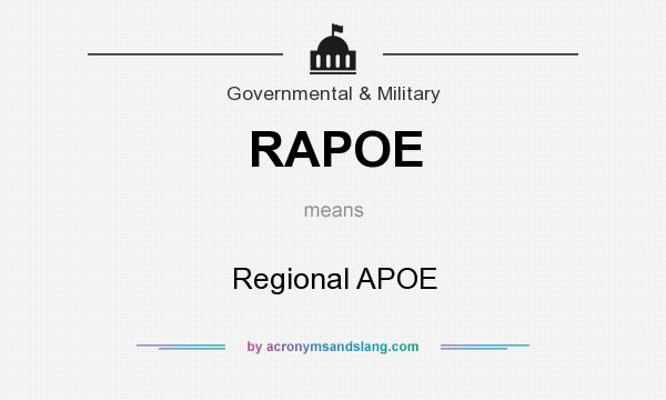 What does RAPOE mean? It stands for Regional APOE