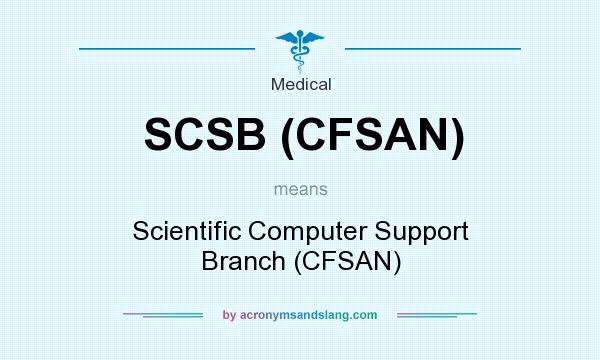 What does SCSB (CFSAN) mean? It stands for Scientific Computer Support Branch (CFSAN)