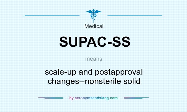 What does SUPAC-SS mean? It stands for scale-up and postapproval changes--nonsterile solid