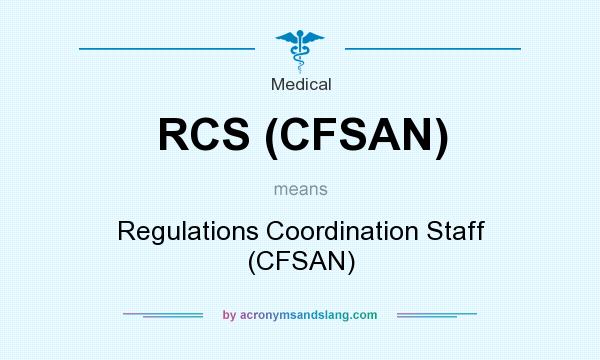 What does RCS (CFSAN) mean? It stands for Regulations Coordination Staff (CFSAN)
