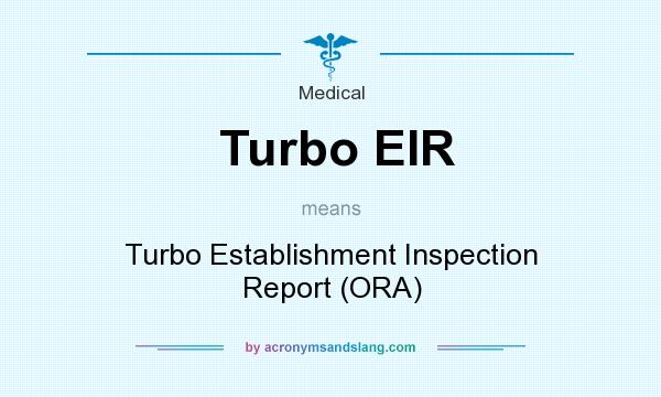 What does Turbo EIR mean? It stands for Turbo Establishment Inspection Report (ORA)