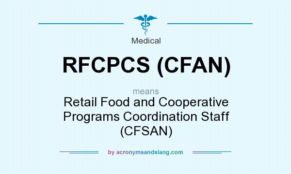 What does RFCPCS (CFAN) mean? It stands for Retail Food and Cooperative Programs Coordination Staff (CFSAN)