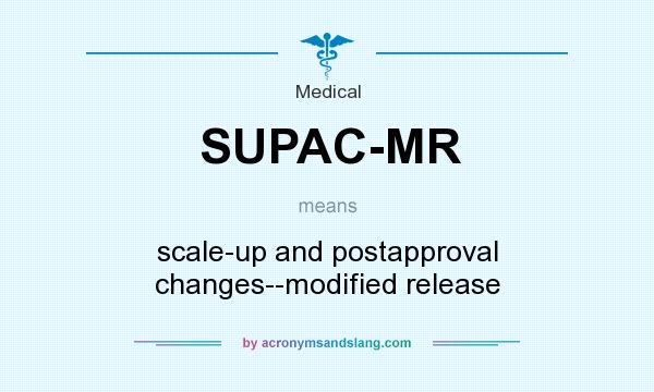 What does SUPAC-MR mean? It stands for scale-up and postapproval changes--modified release