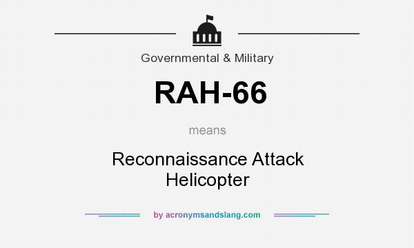 What does RAH-66 mean? It stands for Reconnaissance Attack Helicopter