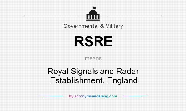 What does RSRE mean? It stands for Royal Signals and Radar Establishment, England