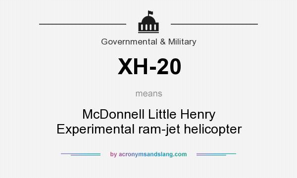 What does XH-20 mean? It stands for McDonnell Little Henry Experimental ram-jet helicopter