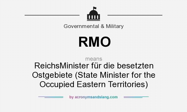 What does RMO mean? It stands for ReichsMinister für die besetzten Ostgebiete (State Minister for the Occupied Eastern Territories)