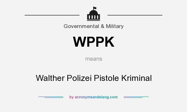 What does WPPK mean? It stands for Walther Polizei Pistole Kriminal