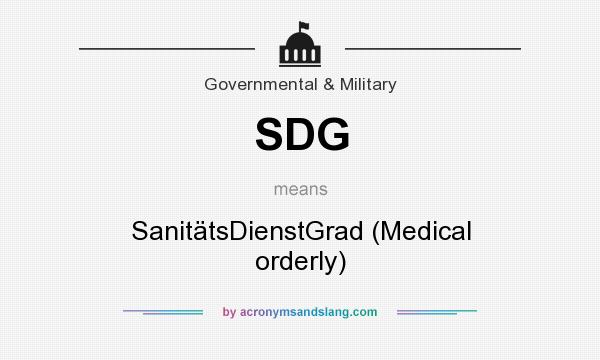 What does SDG mean? It stands for SanitätsDienstGrad (Medical orderly)