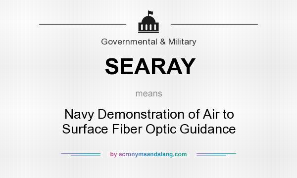 What does SEARAY mean? It stands for Navy Demonstration of Air to Surface Fiber Optic Guidance