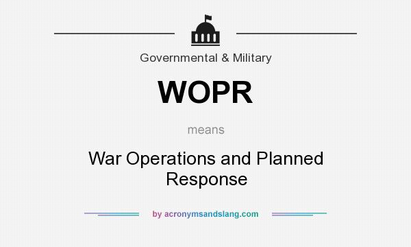 What does WOPR mean? It stands for War Operations and Planned Response