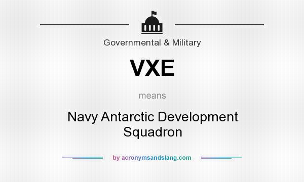 What does VXE mean? It stands for Navy Antarctic Development Squadron