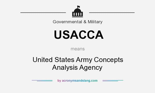 What does USACCA mean? It stands for United States Army Concepts Analysis Agency