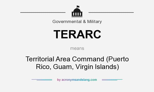 What does TERARC mean? It stands for Territorial Area Command (Puerto Rico, Guam, Virgin Islands)