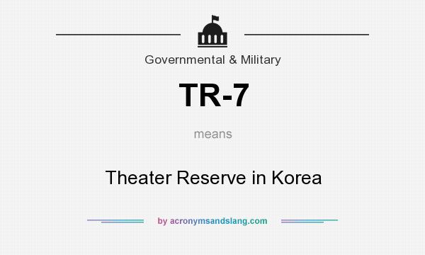 What does TR-7 mean? It stands for Theater Reserve in Korea
