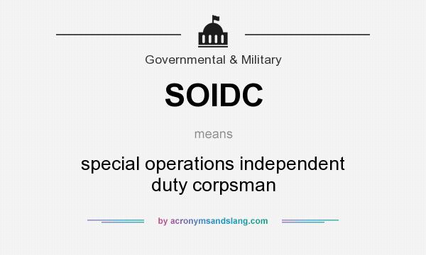 What does SOIDC mean? It stands for special operations independent duty corpsman