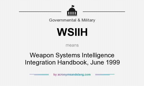 What does WSIIH mean? It stands for Weapon Systems Intelligence Integration Handbook, June 1999