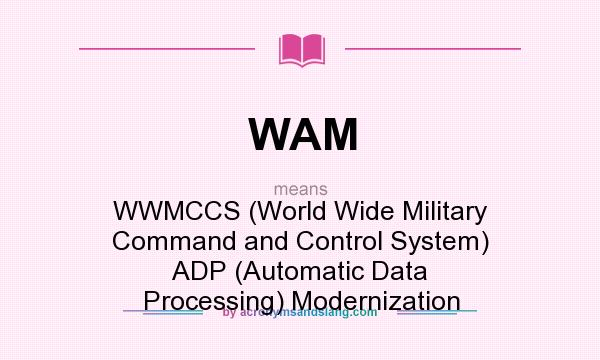What does WAM mean? It stands for WWMCCS (World Wide Military Command and Control System) ADP (Automatic Data Processing) Modernization
