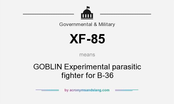 What does XF-85 mean? It stands for GOBLIN Experimental parasitic fighter for B-36