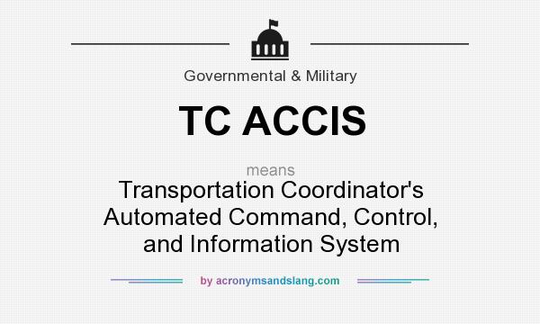 What does TC ACCIS mean? It stands for Transportation Coordinator`s Automated Command, Control, and Information System