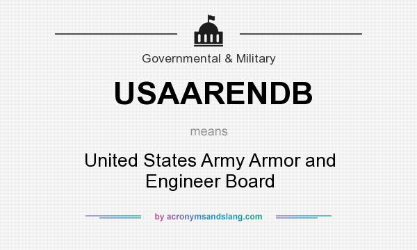 What does USAARENDB mean? It stands for United States Army Armor and Engineer Board