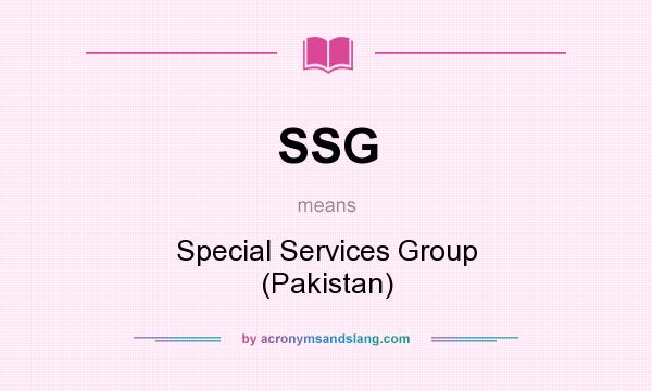 What does SSG mean? It stands for Special Services Group (Pakistan)