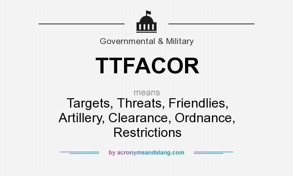 What does TTFACOR mean? It stands for Targets, Threats, Friendlies, Artillery, Clearance, Ordnance, Restrictions