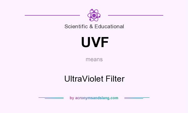 What does UVF mean? It stands for UltraViolet Filter