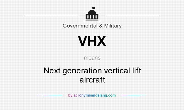 What does VHX mean? It stands for Next generation vertical lift aircraft