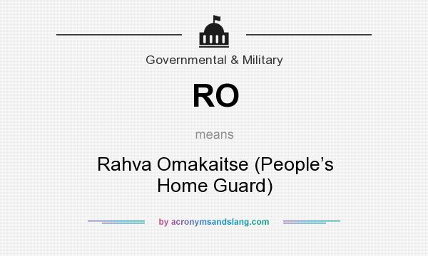 What does RO mean? It stands for Rahva Omakaitse (People’s Home Guard)