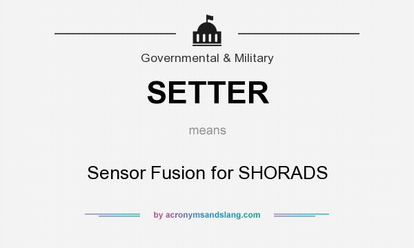 What does SETTER mean? It stands for Sensor Fusion for SHORADS