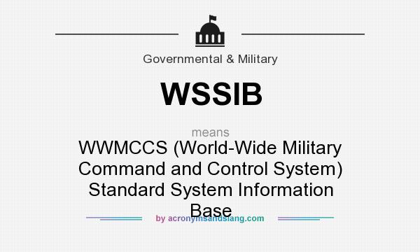 What does WSSIB mean? It stands for WWMCCS (World-Wide Military Command and Control System) Standard System Information Base