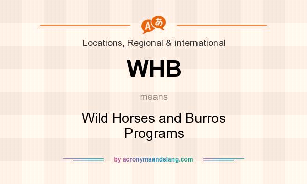 What does WHB mean? It stands for Wild Horses and Burros Programs