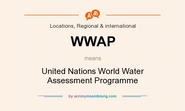 What does WWAP mean? It stands for United Nations World Water Assessment Programme