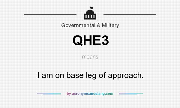 What does QHE3 mean? It stands for I am on base leg of approach.
