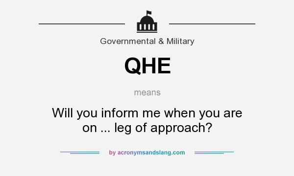 What does QHE mean? It stands for Will you inform me when you are on ... leg of approach?