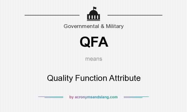 What does QFA mean? It stands for Quality Function Attribute