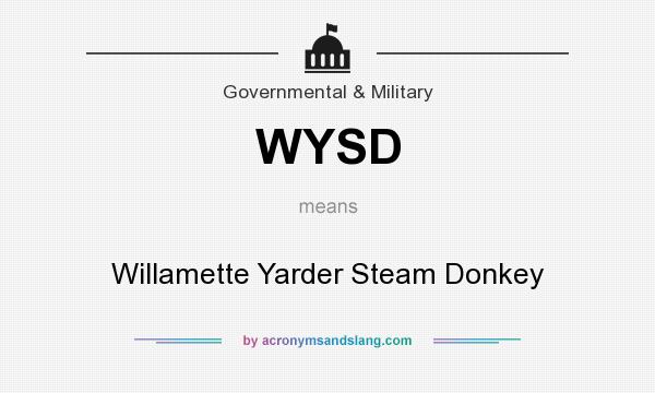 What does WYSD mean? It stands for Willamette Yarder Steam Donkey