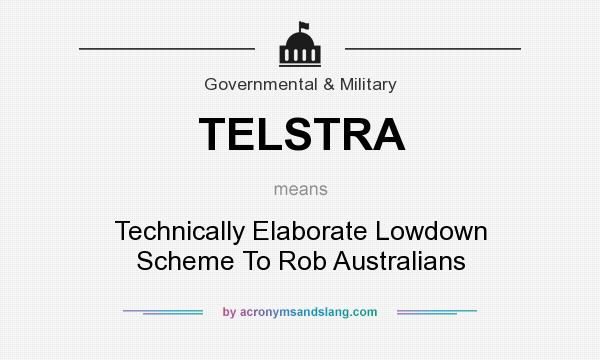 What does TELSTRA mean? It stands for Technically Elaborate Lowdown Scheme To Rob Australians