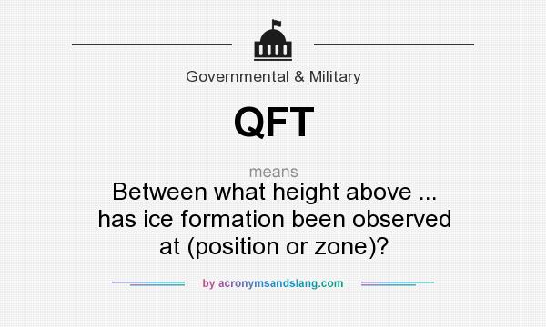 What does QFT mean? It stands for Between what height above ... has ice formation been observed at (position or zone)?