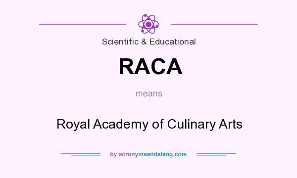 What does RACA mean? It stands for Royal Academy of Culinary Arts