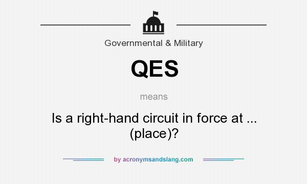 What does QES mean? It stands for Is a right-hand circuit in force at ... (place)?