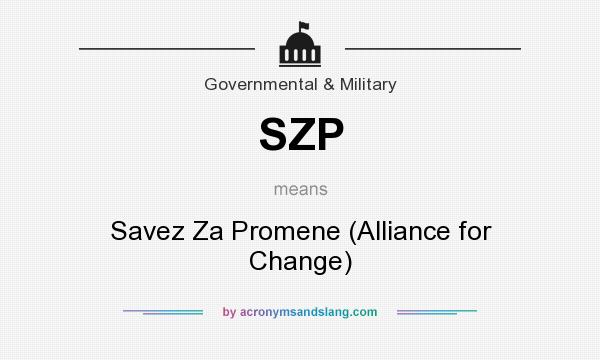 What does SZP mean? It stands for Savez Za Promene (Alliance for Change)