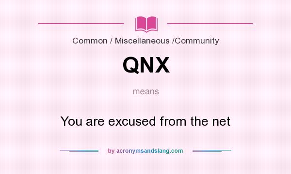 What does QNX mean? It stands for You are excused from the net