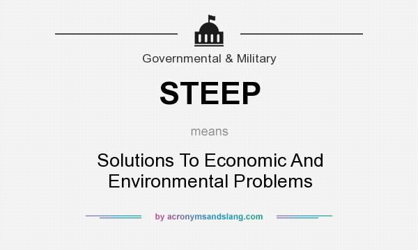What does STEEP mean? It stands for Solutions To Economic And Environmental Problems