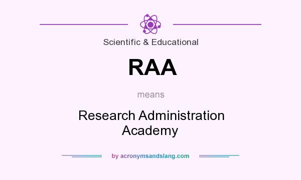 What does RAA mean? It stands for Research Administration Academy